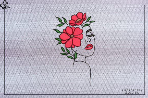 Abstract Floral Woman Embroidery