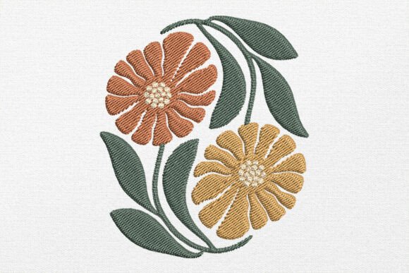 Boho Floral Embroidery Design