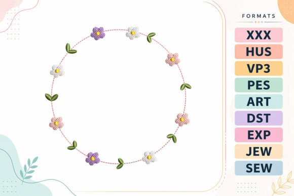 Minimal Floral Circle Frame