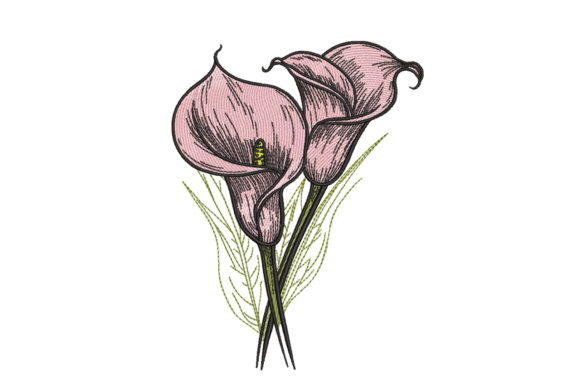 Pink Calla Lily Duo: A Refined, Versatile Embroidery Design