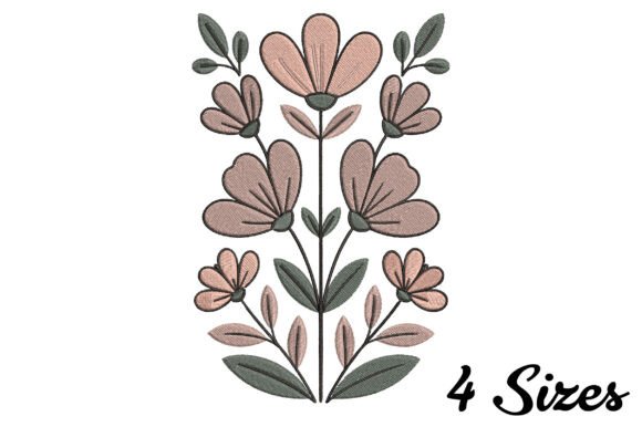 Scandinavian Floral Embroidery Design