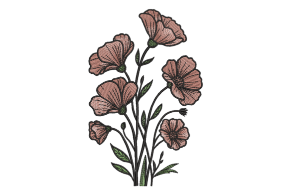 Wildflower Bouquet Embroidery Design
